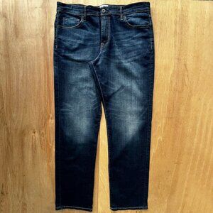 WILLIAM RAST STRAIGHT LEG JEANS MEN’S sz 38W X 34L Blue Distressed Wide Denim